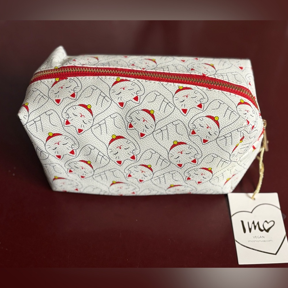 *NWT* IMO Vegan Cosmetic Bag with Lucky cat Print
